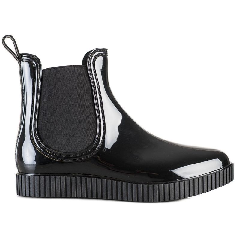 SHELOVET Galoches laquées sur la plate-forme le noir SHELOVET Galoches laquées sur la plate-forme le noir