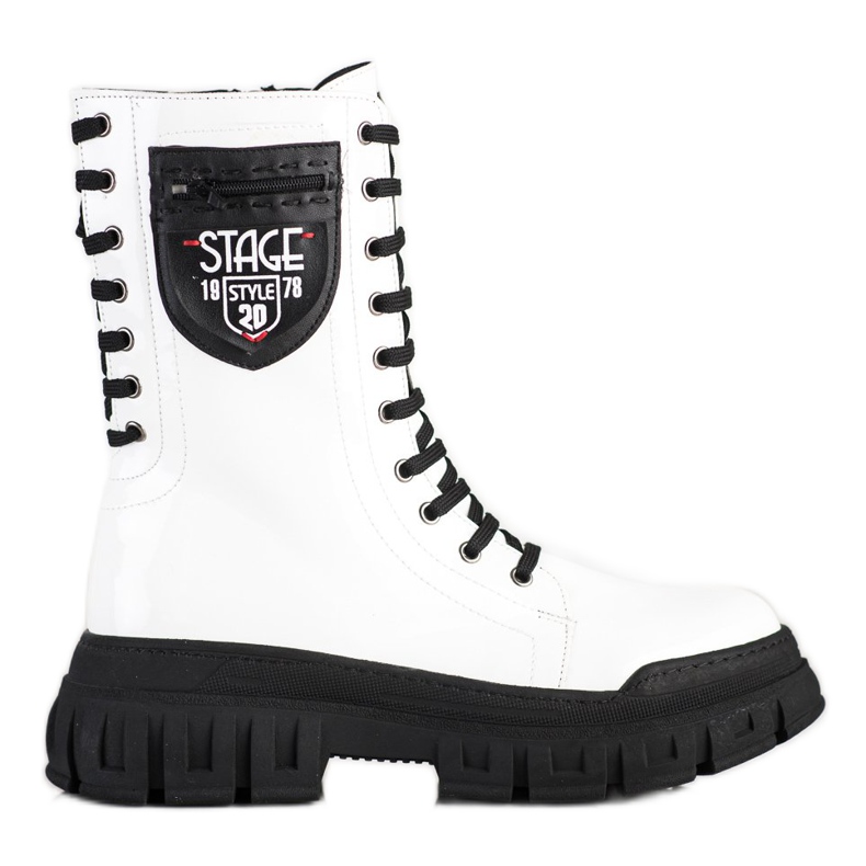 SHELOVET Bottes blanches sur la plate-forme
