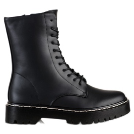 S. BARSKI Bottines à lacets sur la plateforme S.BARSKI noir