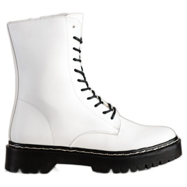 S. BARSKI Bottines à lacets sur la plateforme S.BARSKI blanc