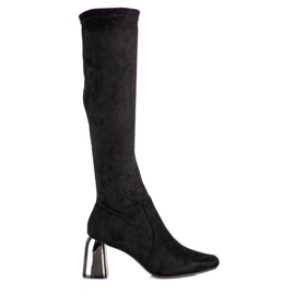 M.Daszyński Bottes élégantes à talons hauts le noir