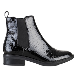 Goodin Bottines Jodhpur laquées Imprimé Serpent le noir