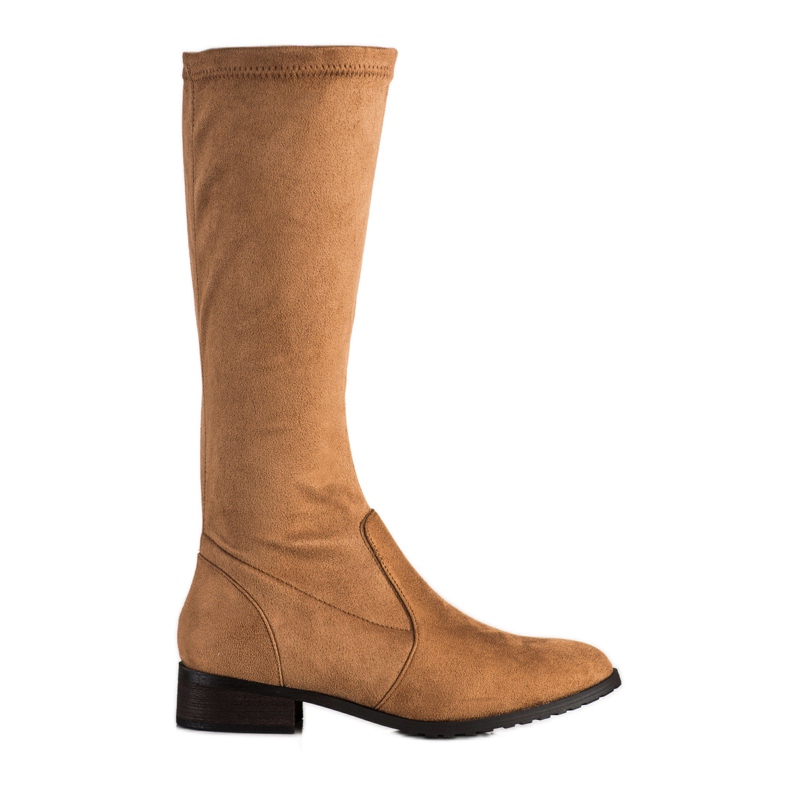 M.Daszyński Bottes à talon plat en daim brun