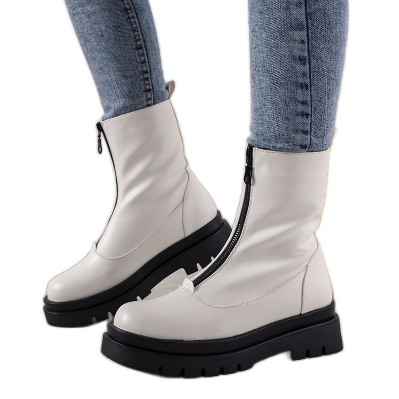 Boots blanches sur semelle montante Cowber Boots blanches sur semelle montante Cowber