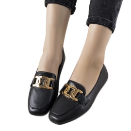 Mocassins noirs à décor Hashtag doré