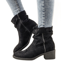Bottines matelassées noires pour femme Cognac