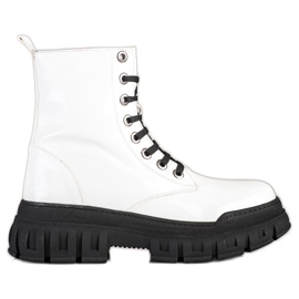 SHELOVET Bottes chaudes en cuir écologique blanc