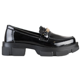 Filippo Richelieus En Cuir Avec Une Chaîne le noir Filippo Richelieus En Cuir Avec Une Chaîne le noir