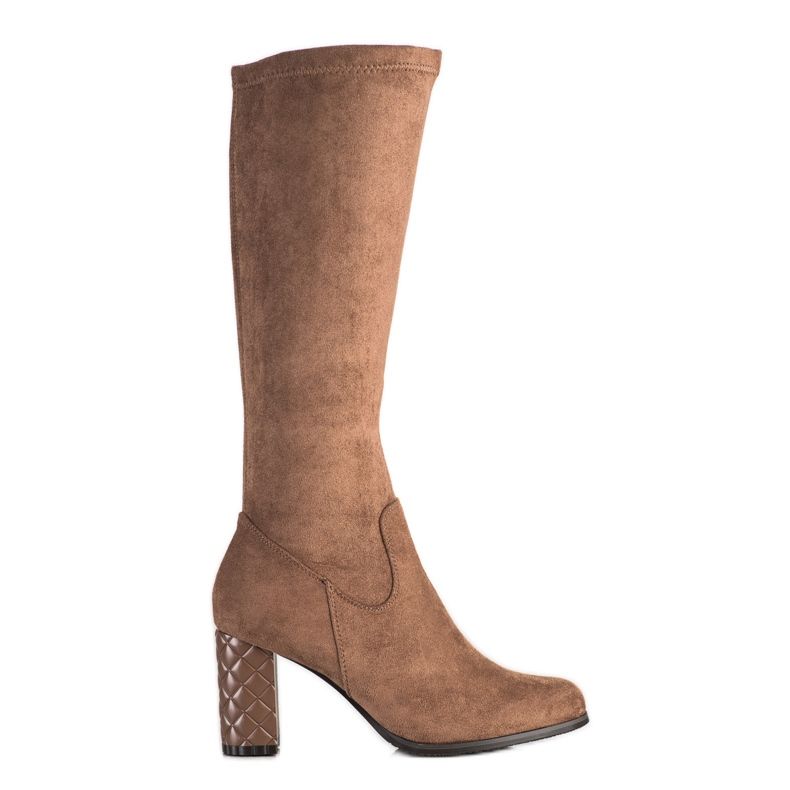 SHELOVET Bottines à talons en daim brun