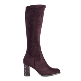 SHELOVET Bottines à talons en daim violet