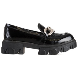 SHELOVET Mocassins Fashion laqués le noir SHELOVET Mocassins Fashion laqués le noir