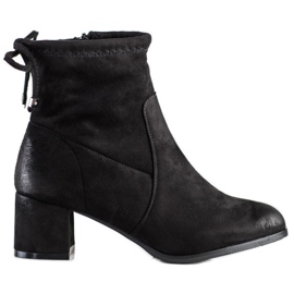 SHELOVET Bottes noires en daim le noir