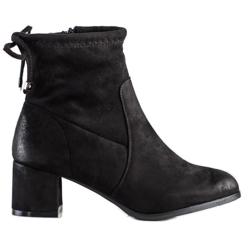 SHELOVET Bottes noires en daim le noir
