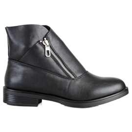 SHELOVET Bottines noires sur une fermeture éclair