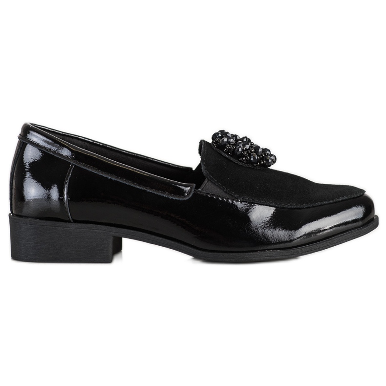 Filippo Chaussures en cuir avec un ornement le noir