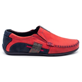 Olivier Mocassins homme 834 rouge bleu marine