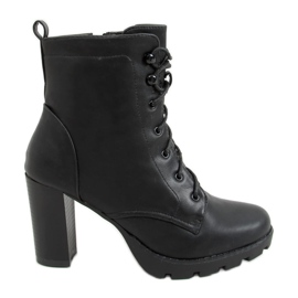 Noir Escarpins à lacets 77-152 Noir le noir