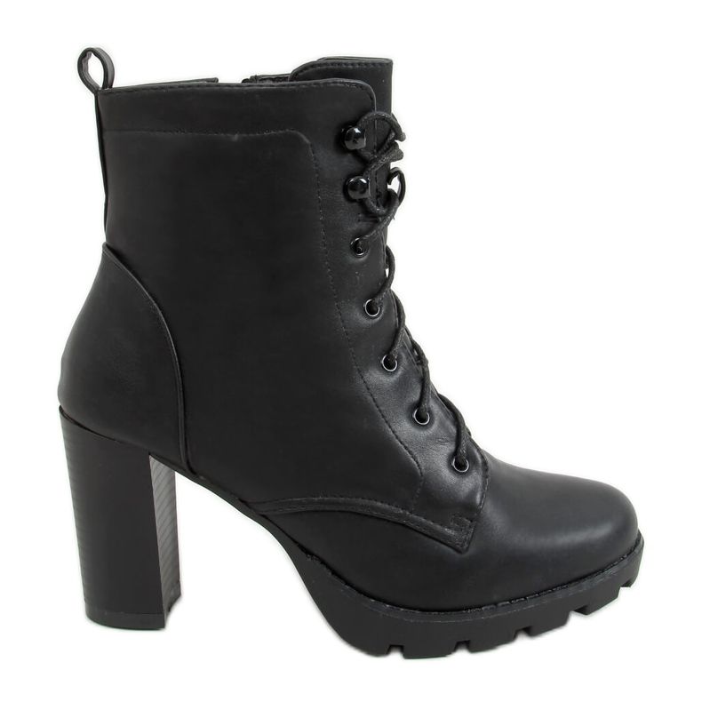 Noir Escarpins à lacets 77-152 Noir le noir