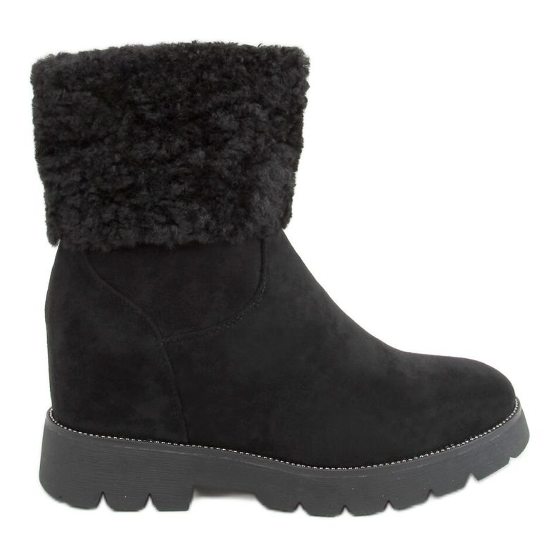 Bottes sur un coin caché noir KL-711 Black le noir