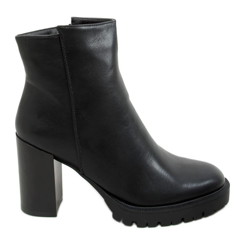 Noir CH19153 Bottines compensées noires à talons hauts le noir