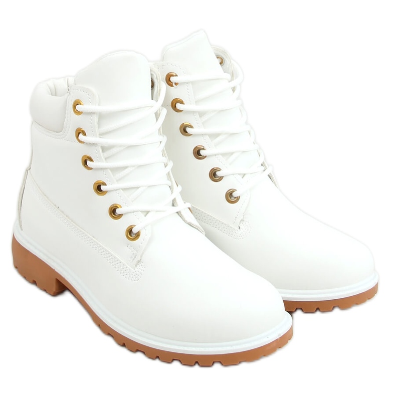 Bottes en bois blanches pour femmes F662 Blanc