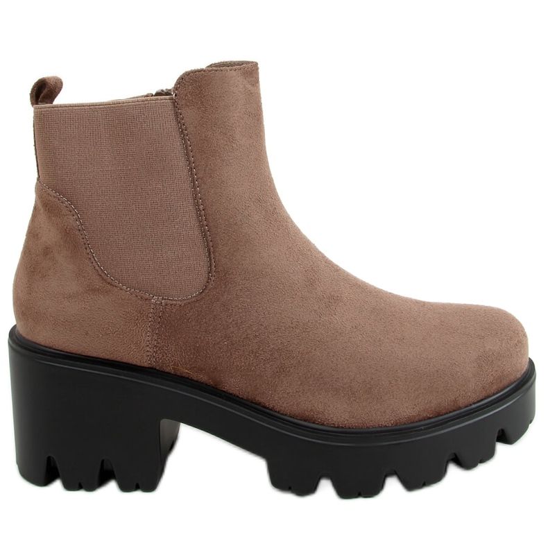 Chelsea boots à semelle épaisse beige foncé CH19201 Kaki