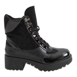 Boots sur semelle épaisse KL-757 Noir le noir