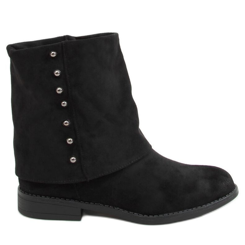Bottes noires sur un talon compensé caché D7719 Noir le noir