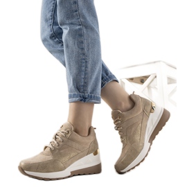 Baskets beiges à motif peau de serpent Halsey