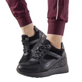 Baskets noires à motif peau de serpent Halsey