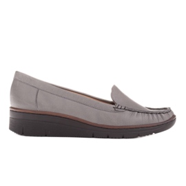 Radoskór Mocassins femme gris confortables pour un pied plus large