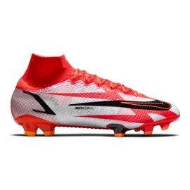 Nike Mercurial Superfly 8 Elite CR7 Fg M DB2858-600 chaussures de football blanc rouge oranges et rouges