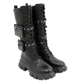 RXJ100 Bottes noires avec pochettes le noir