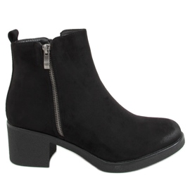 Bottines sur talon caoutchouc noir 8301 Noir