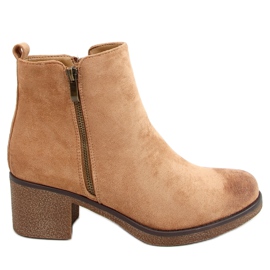 Bottines à talon en caoutchouc beige 8301 Kaki Bottines à talon en caoutchouc beige 8301 Kaki