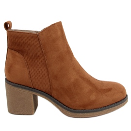 Bottines Talons Larges Marron 9B1003 Kaki brun Bottines Talons Larges Marron 9B1003 Kaki brun