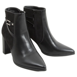 Bottines noires à talons E9306 Noir le noir