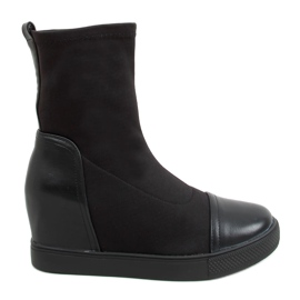 Bottines Sock compensées noires HQ887 Noir
