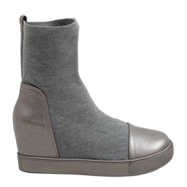 Gris Chaussette compensée à talons HQ887 Gris
