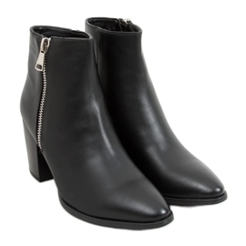 Bottines à talons noires 9547 Noir le noir