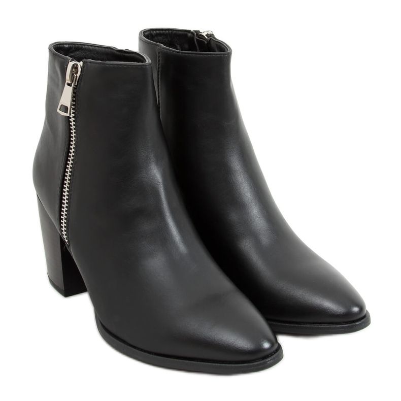 Bottines à talons noires 9547 Noir le noir