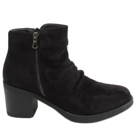 Bottines noires à talons larges J19-70 Noir le noir
