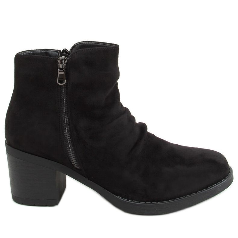 Bottines noires à talons larges J19-70 Noir le noir