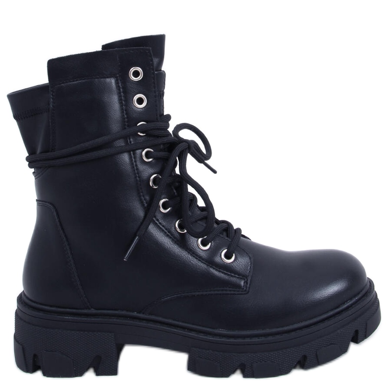 Bottines à lacets noir RQ379 Noir le noir