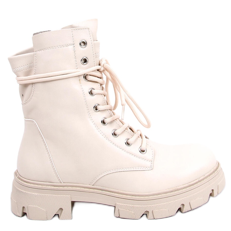 BM Bottines à lacets beige RQ379 Beige