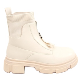 Bottines à tige chaussette beige 168-321 Beige Bottines à tige chaussette beige 168-321 Beige