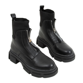 Bottines à tige chaussette noir 168-321 Noir le noir