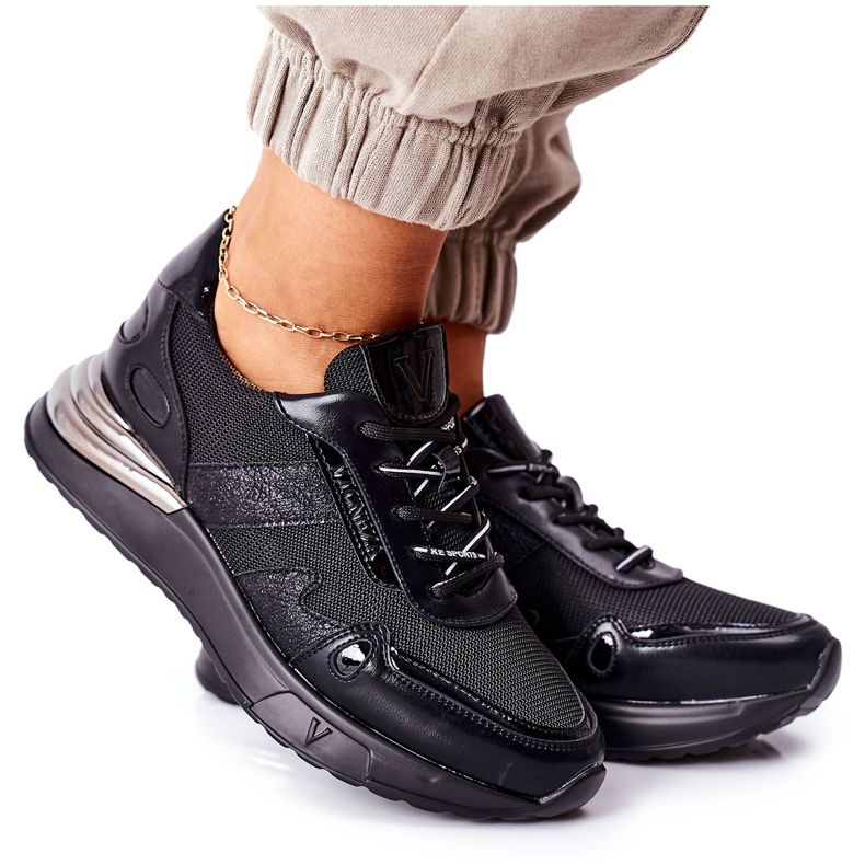 Vinceza Chaussures de sport pour femmes Baskets Noir Manitoba le noir