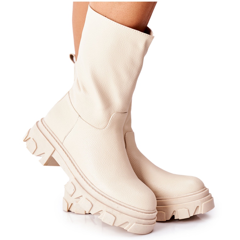 S.Barski Bottes Hautes Sur Beige Loren Traper S.Barski Bottes Hautes Sur Beige Loren Traper