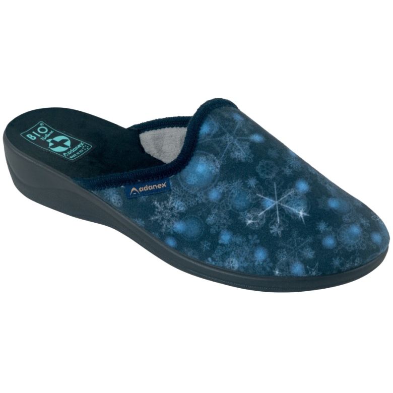 Chaussons femme 3D Adanex 25817 bleu marine Aloe Vera